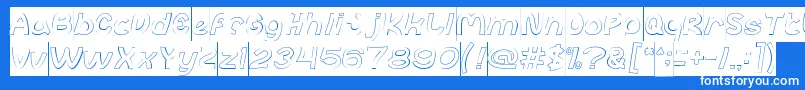 Czcionka abc Hollow Inverse – białe czcionki na niebieskim tle
