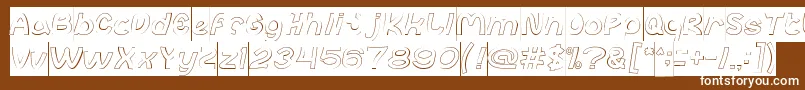 abc Hollow Inverse Font – White Fonts on Brown Background