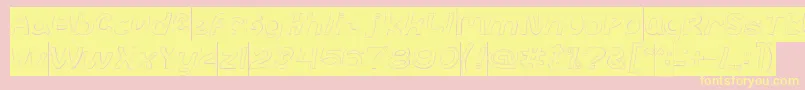 fuente abc Hollow Inverse – Fuentes Amarillas Sobre Fondo Rosa