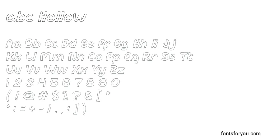 Fuente Abc Hollow - alfabeto, números, caracteres especiales
