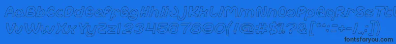 abc Hollow Font – Black Fonts on Blue Background