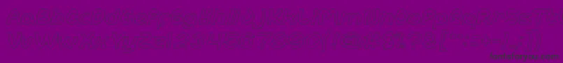 フォントabc Hollow – 紫の背景に黒い文字