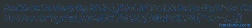 abc Hollow Font – Blue Fonts on Black Background