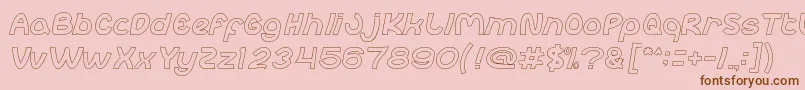 abc Hollow Font – Brown Fonts on Pink Background