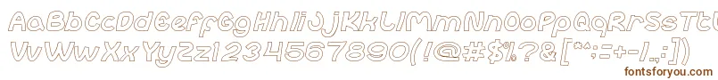 abc Hollow-fontti – ruskeat fontit valkoisella taustalla