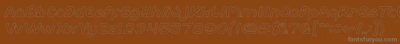 abc Hollow-Schriftart – Graue Schriften auf braunem Hintergrund