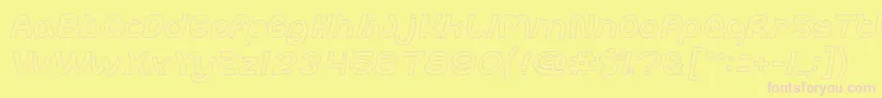 abc Hollow-Schriftart – Rosa Schriften auf gelbem Hintergrund