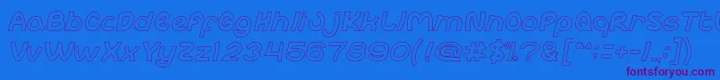 abc Hollow Font – Purple Fonts on Blue Background