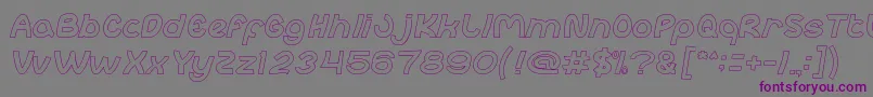 Шрифт abc Hollow – фиолетовые шрифты на сером фоне