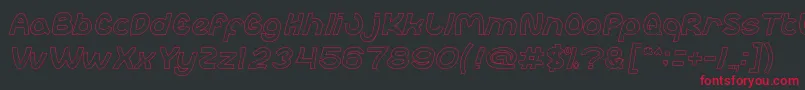 abc Hollow Font – Red Fonts on Black Background