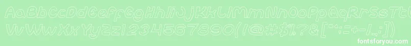 abc Hollow Font – White Fonts on Green Background