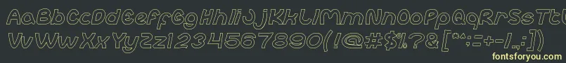 abc Hollow Font – Yellow Fonts on Black Background
