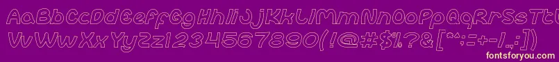 abc Hollow Font – Yellow Fonts on Purple Background