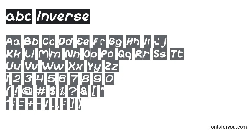 A fonte Abc Inverse – alfabeto, números, caracteres especiais