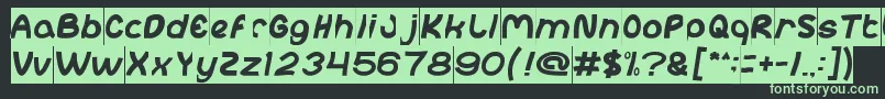 abc Inverse-fontti – vihreät fontit mustalla taustalla