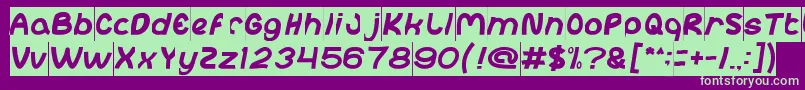 abc Inverse Font – Green Fonts on Purple Background