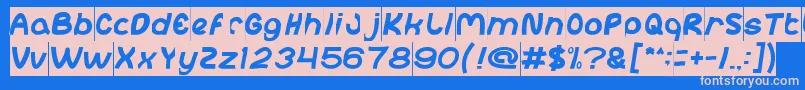 abc Inverse Font – Pink Fonts on Blue Background