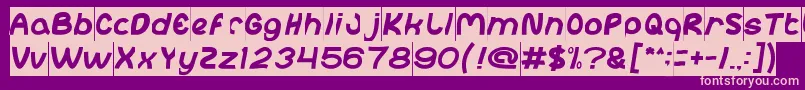 abc Inverse Font – Pink Fonts on Purple Background