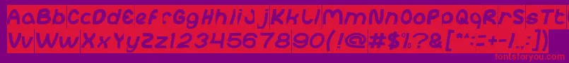 abc Inverse Font – Red Fonts on Purple Background