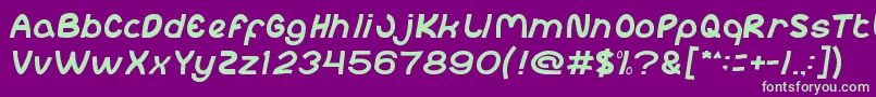 abc Light Font – Green Fonts on Purple Background