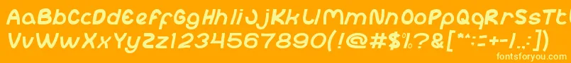 abc Light Font – Yellow Fonts on Orange Background