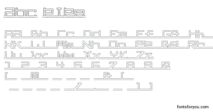 Schriftart Abc,pipe – Alphabet, Zahlen, spezielle Symbole
