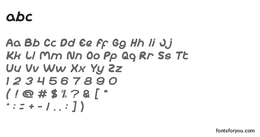 A fonte Abc (118625) – alfabeto, números, caracteres especiais