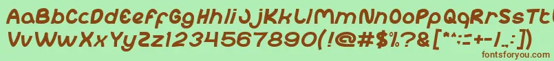 abc Font – Brown Fonts on Green Background