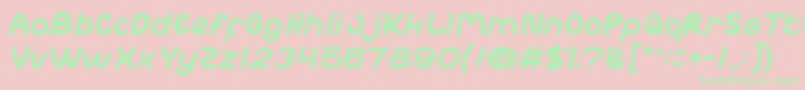 abc Font – Green Fonts on Pink Background