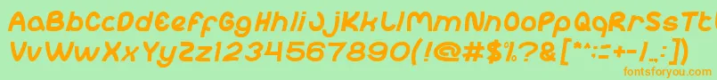 abc Font – Orange Fonts on Green Background