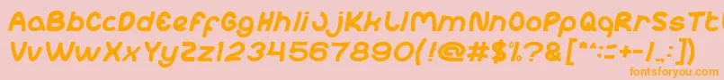 abc Font – Orange Fonts on Pink Background