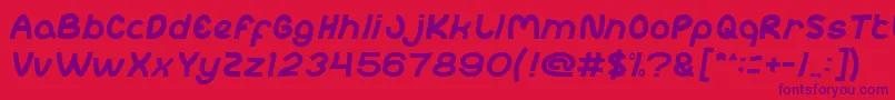 abc Font – Purple Fonts on Red Background