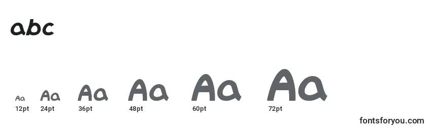 Размеры шрифта Abc (118625)