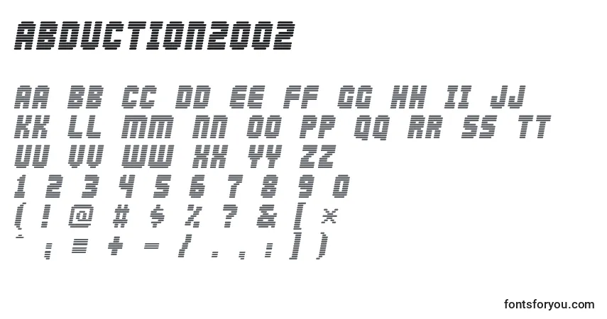 A fonte Abduction2002 (118626) – alfabeto, números, caracteres especiais