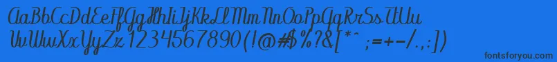 Abecedary Italic Font – Black Fonts on Blue Background