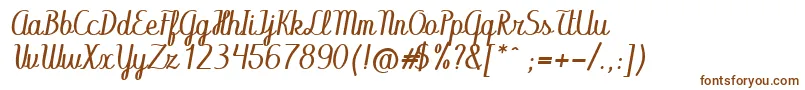 Abecedary Italic Font – Brown Fonts on White Background