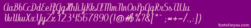 fuente Abecedary Italic – Fuentes Rosadas Sobre Fondo Morado