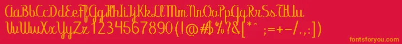 Abecedary Stencil Font – Orange Fonts on Red Background