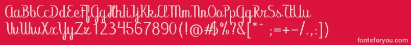Abecedary Stencil-Schriftart – Rosa Schriften auf rotem Hintergrund