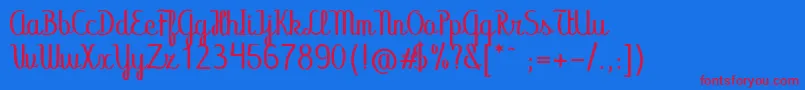 Abecedary Stencil Font – Red Fonts on Blue Background