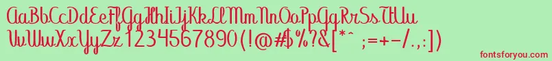 Abecedary Stencil Font – Red Fonts on Green Background