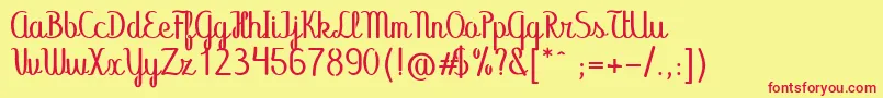 Abecedary Stencil Font – Red Fonts on Yellow Background