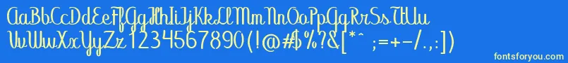 Abecedary Stencil Font – Yellow Fonts on Blue Background