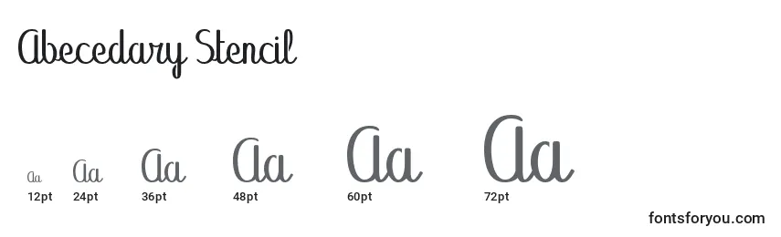 Abecedary Stencil Font Sizes