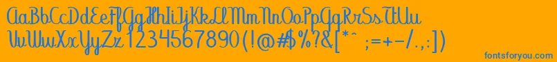 Abecedary Font – Blue Fonts on Orange Background