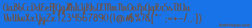 Abecedary Font – Brown Fonts on Blue Background