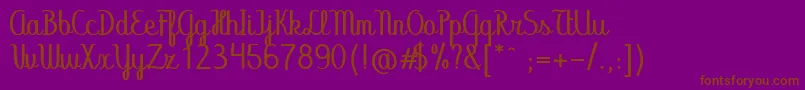 Abecedary Font – Brown Fonts on Purple Background