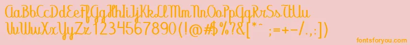 Abecedary Font – Orange Fonts on Pink Background