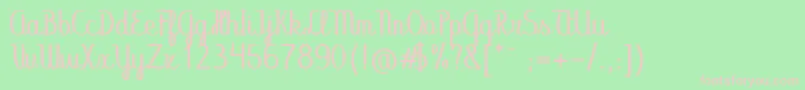 Abecedary Font – Pink Fonts on Green Background