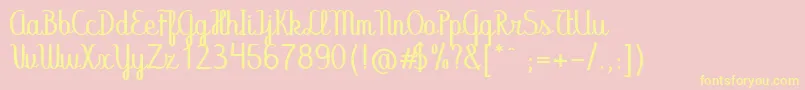 Abecedary Font – Yellow Fonts on Pink Background